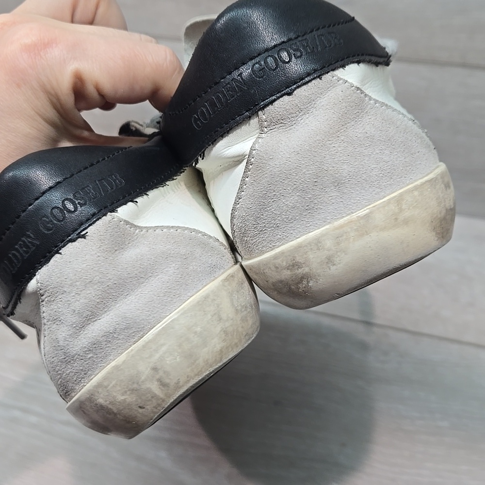 Golden Goose GGDB Women White & Black Star Sneakers Shoes Sz 41/42 US 11-12 - Picture 6 of 16